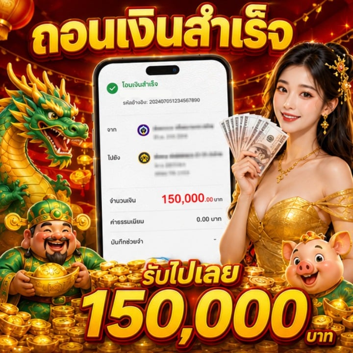 ถอนเงินสำเร็จ รับไปเลย 150,000 บาท